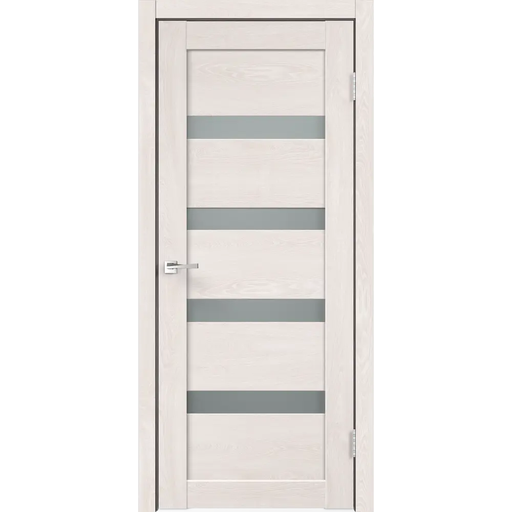 Комплект двери Лайн 2 со стеклом 90x200 см Hardflex цвет дуб тернер белый с добором 100 мм VELLDORIS STLM-2178412