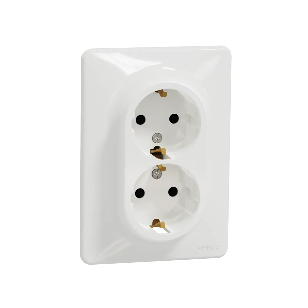 Розетка двойная встраиваемая Systeme Electric Sedna Design с заземлением, цвет белый STLM-2052545 - Вид №1