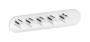 EUA422OSNID1 Комплект наружных частей термостата на 4 потребителей - горизонтальная овальная панель с ручками Industria IB Aqua - 4 потребителя
