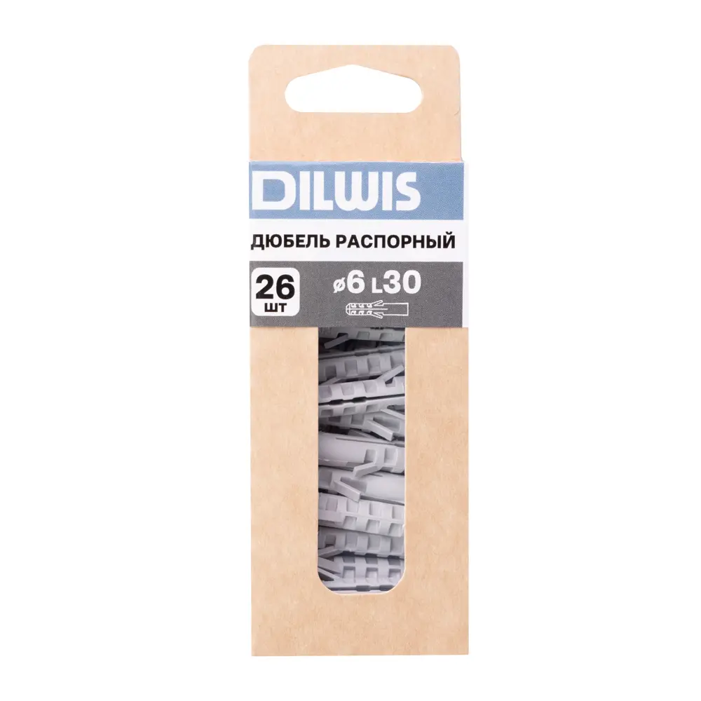 Дюбель распорный нейлоновый Dilwis 6x30мм 26 шт. в комплекте с шурупом STLM-2007650 - Вид №4