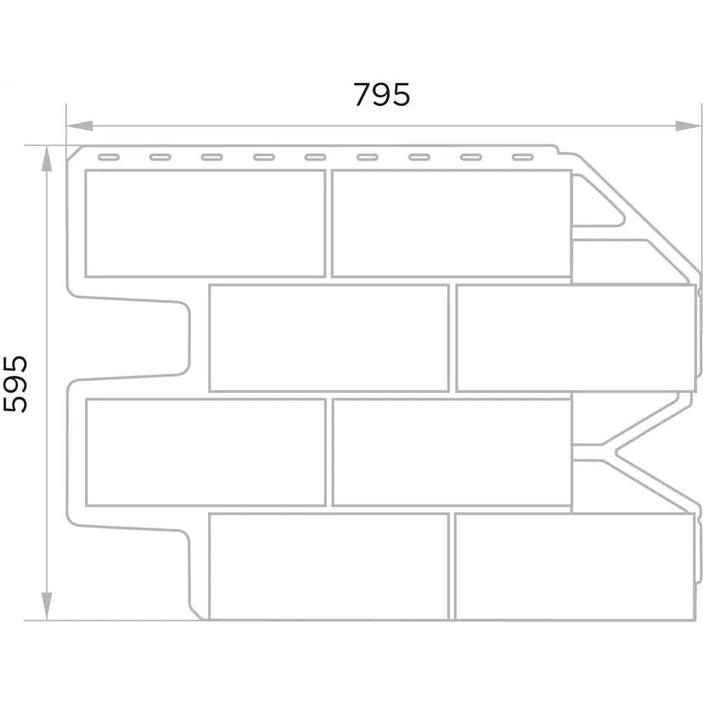Панель фасадная полипропилен 595x795 мм цвет темно-серый 89355946 STLM-2171034 FINEBER Нет - Вид №1