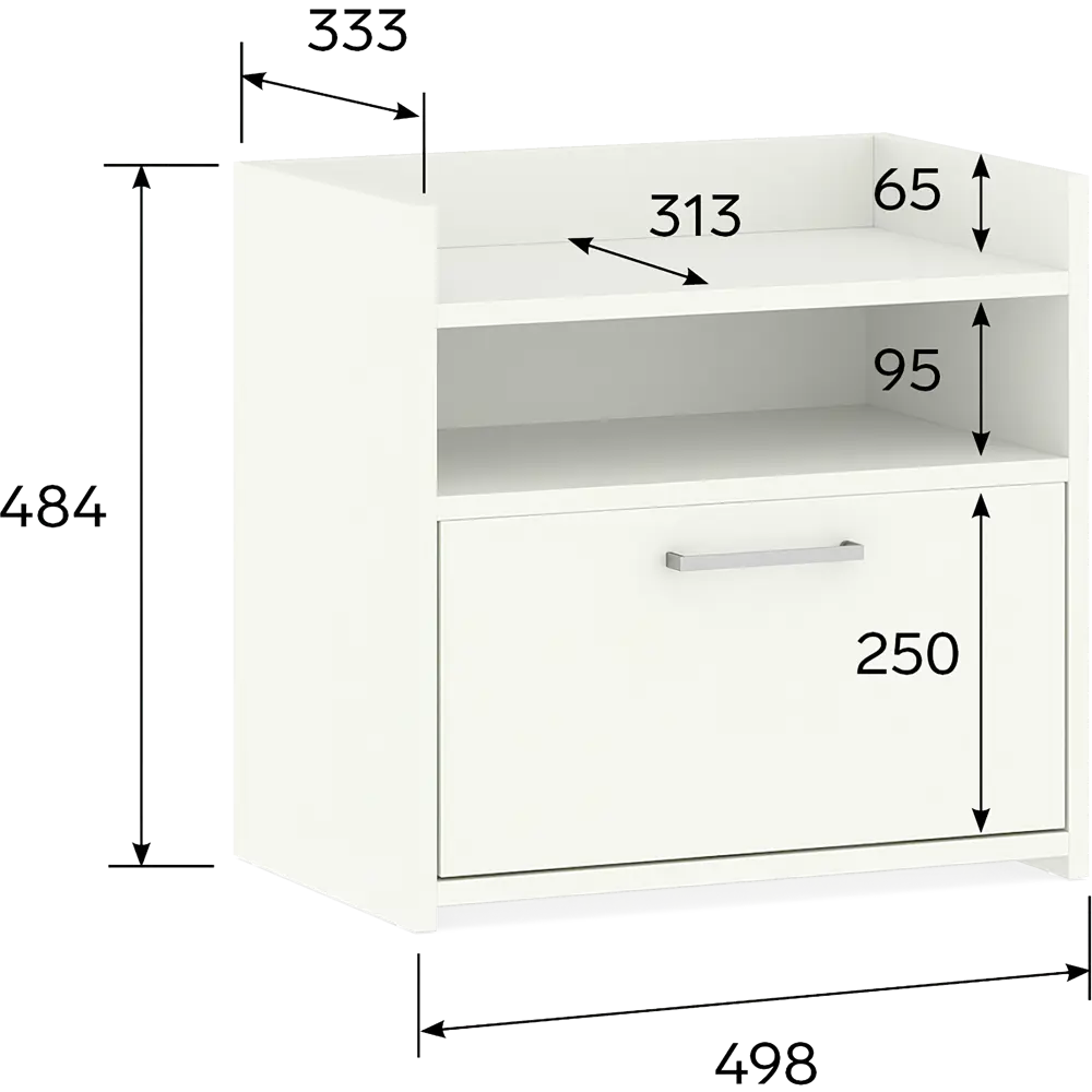 Тумба прикроватная 49.8x48.4x33.3 см ЛДСП цвет белый лед Santreyd STLM-2094908 - Вид №6