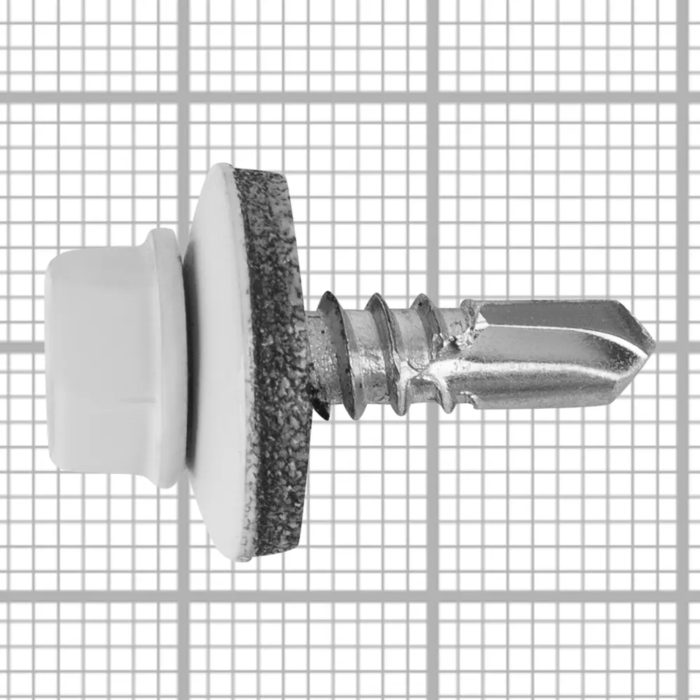 Кровельные саморезы STANDERS RAL9003 сверлоконечные белые 5.5x19, 120 штук STLM-2113938 - Вид №3