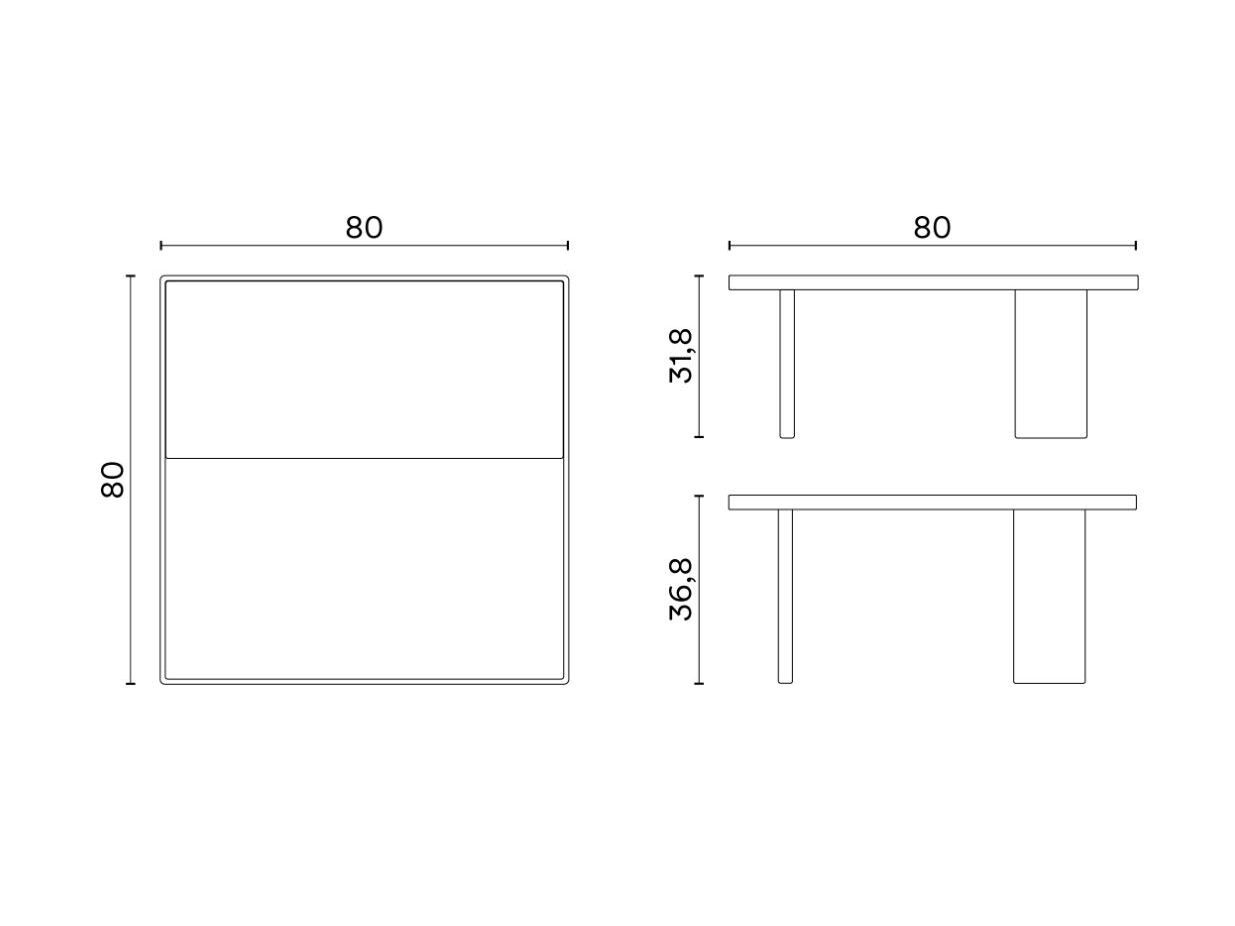 Квадратный деревянный журнальный столик Noah Living Piet ARCH-00067783 - Вид №6