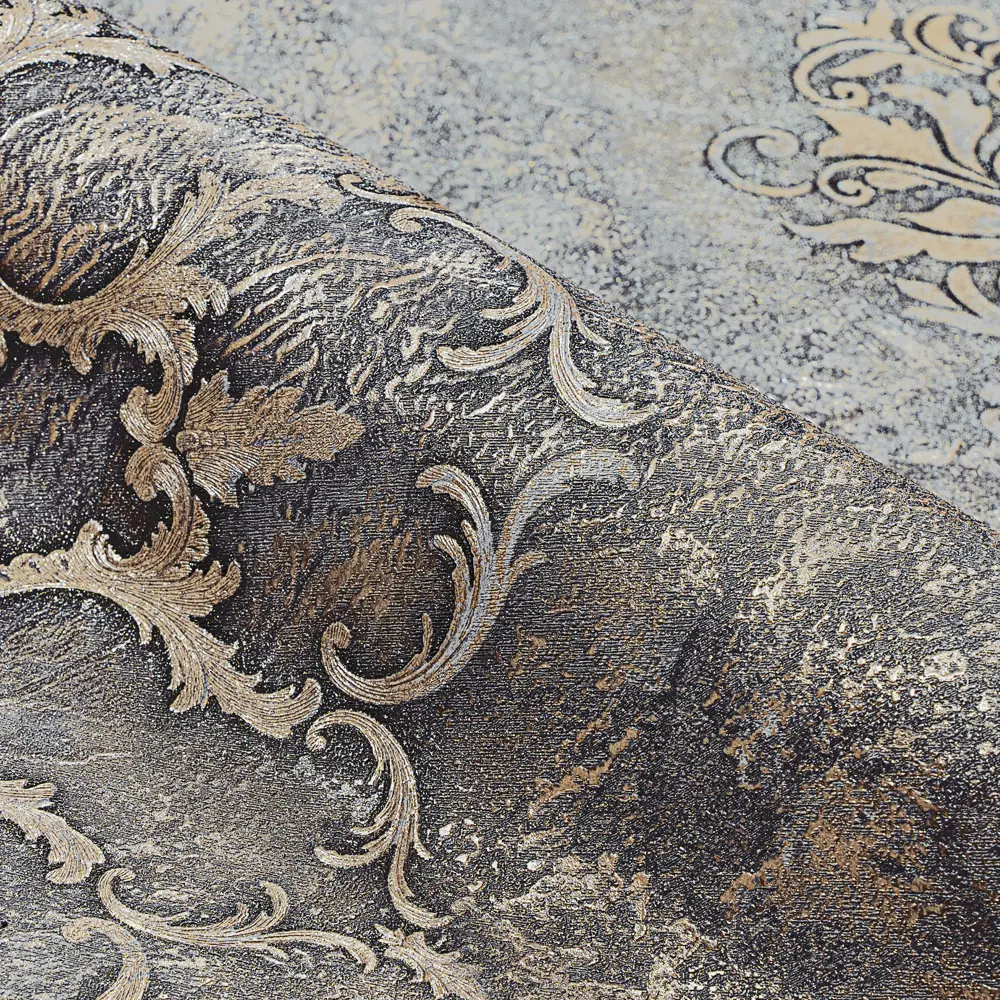 Обои флизелиновые Victoria Stenova Leonardo серые с вензельным узором 89425447 STLM-1570198 - Вид №3