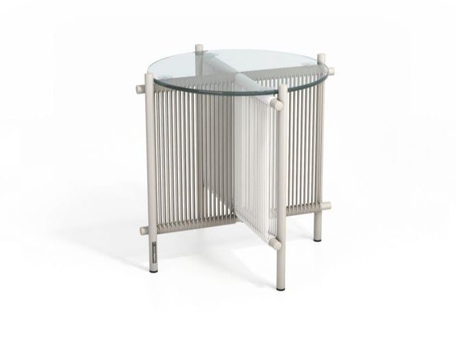 Круглый алюминиевый и стеклянный садовый столик ROCHE BOBOIS путешественник ARCH-00138051 - Вид №5