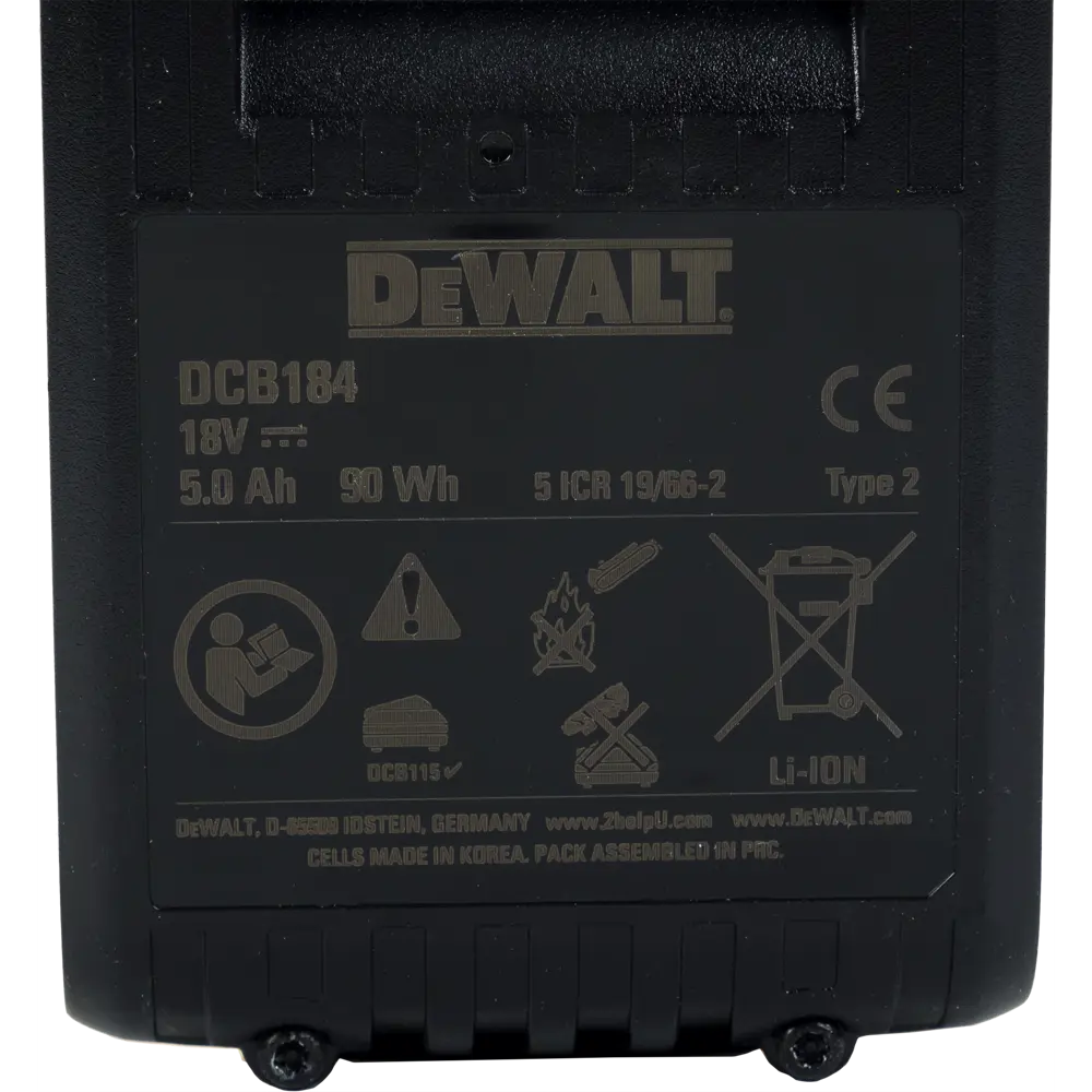 Аккумулятор Dewalt DCB 184, 18 В Li-ion 5 Ач STLM-2201344 - Вид №2