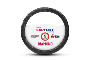 16377425 Оплетка Diamond черная прошивка, мягкая, S 60355 Carfort