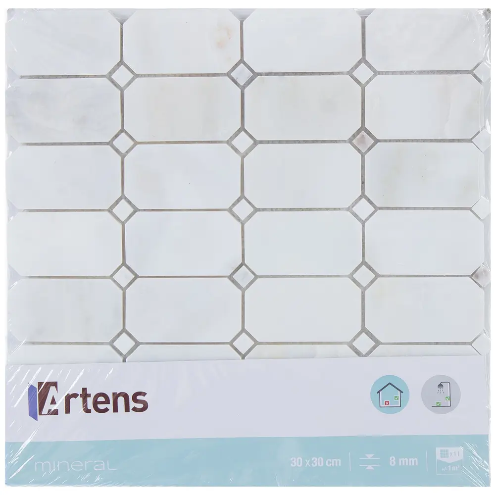 Мозаика Artens «White», 30х30 см, мрамор, цвет белый STLM-2111512 - Вид №6