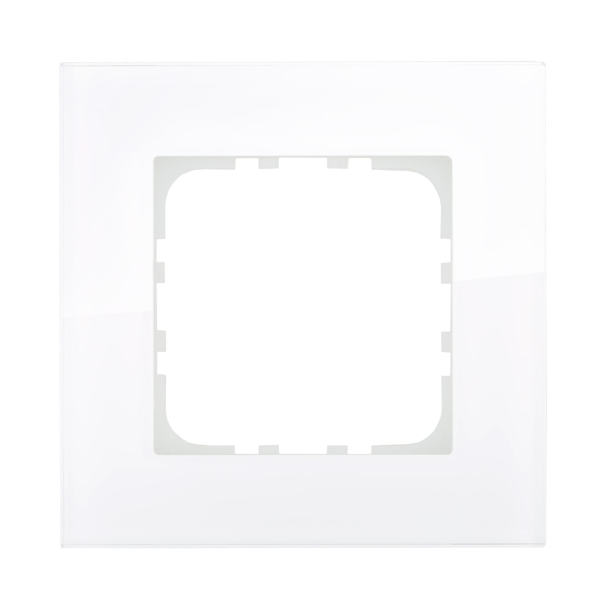 90435007 Рамка для розеток и выключателей LK80 1 пост натуральное стекло цвет белый STLM-0224734 LK STUDIO