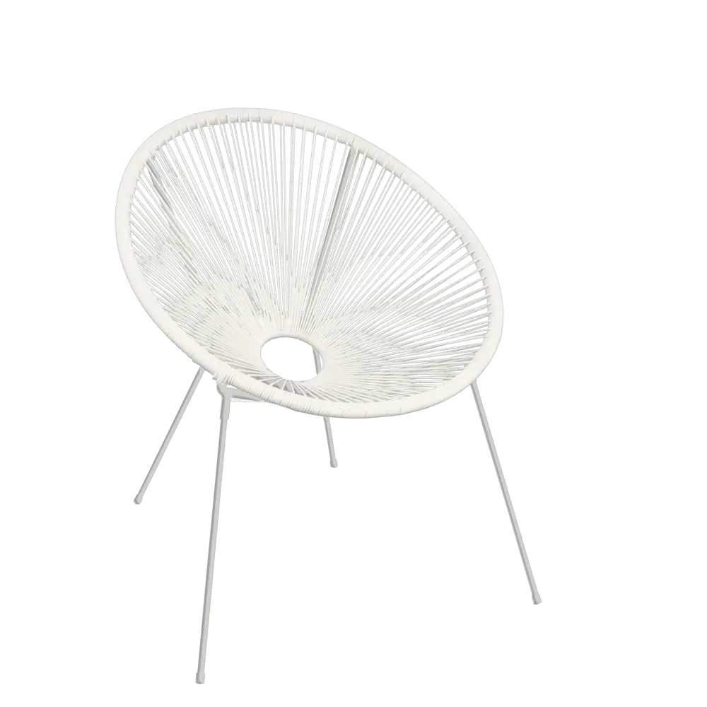 Стул садовый Акапулько 69x78.5x71.5 см сталь/искусственный ротанг белый Santreyd STLM-2078512 - Вид №4