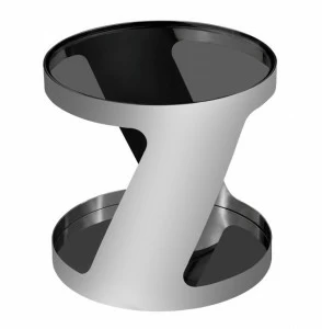 Приставной столик круглый с металлическим каркасом Height Black Silver PUSHA PUSHA 062875 Серебро;черный