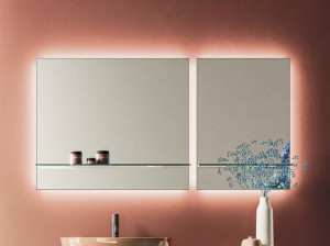 Зеркало для ванной комнаты с настенной полкой