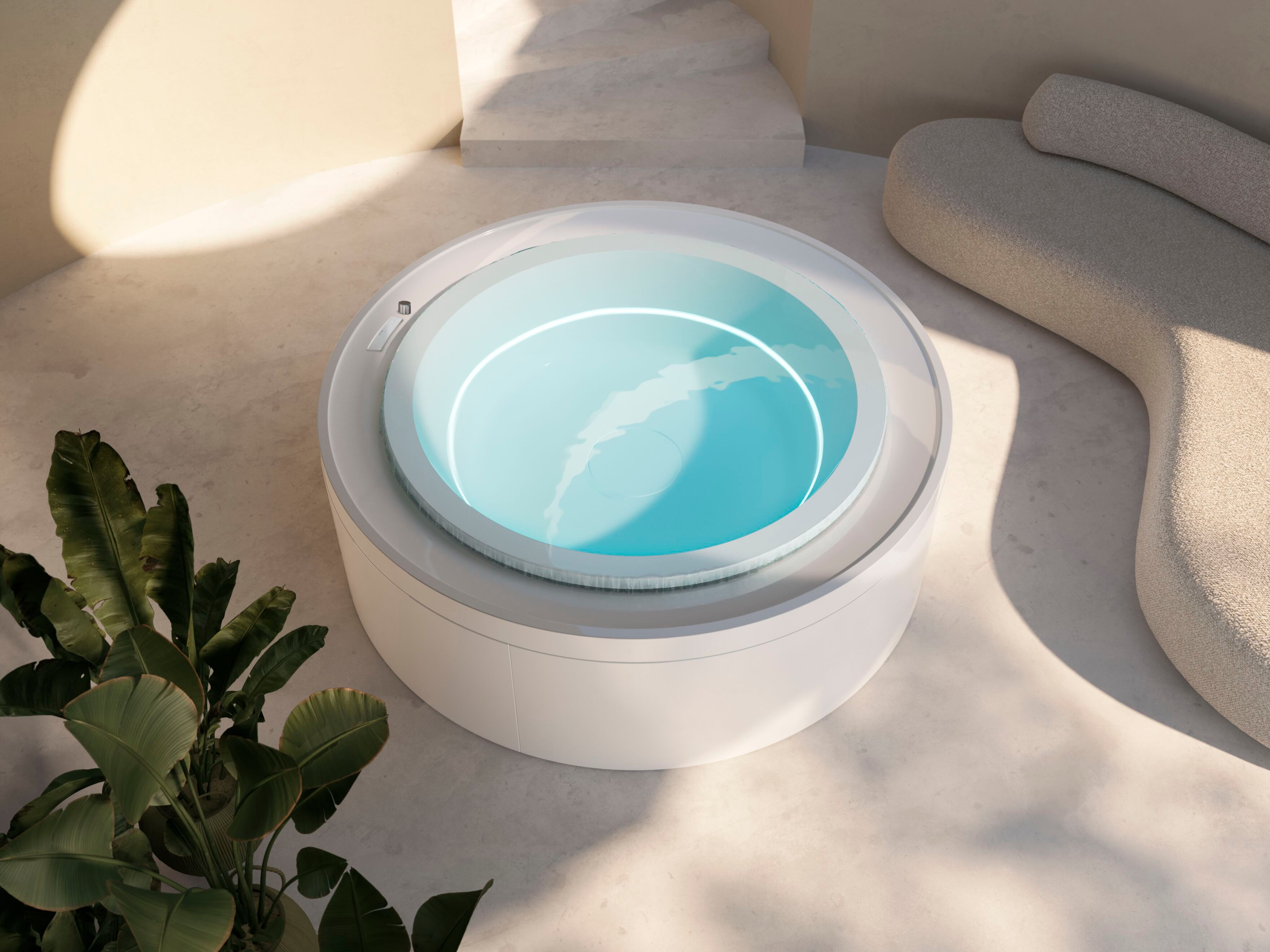 Круглая светящаяся ванна с гидромассажем Gruppo Treesse ванны-Ghost ARCH-00136435