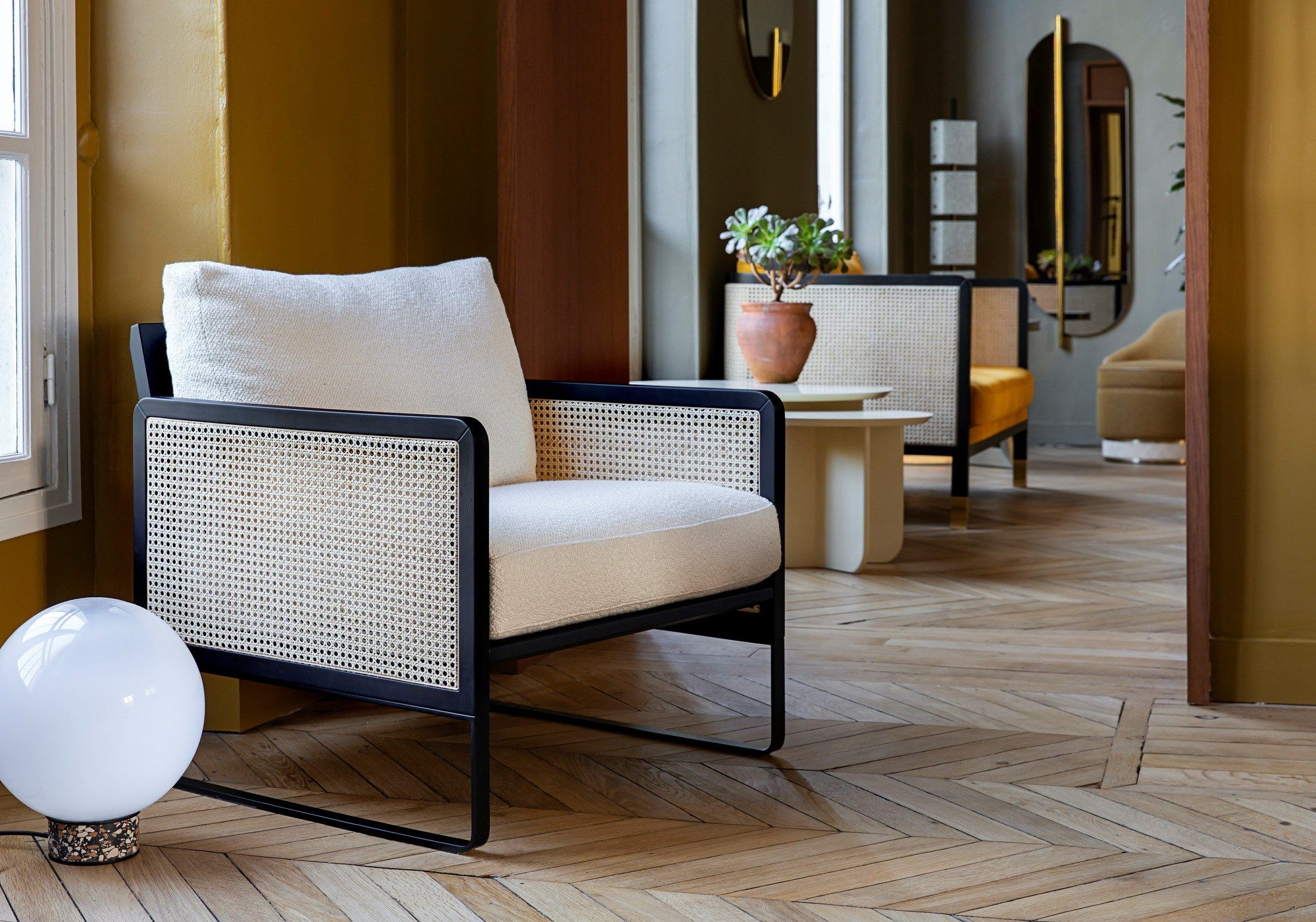 Винтажное стильное бархатное съемное мягкое кресло RED EDITION плетеная ARCH-00037426 - Вид №10