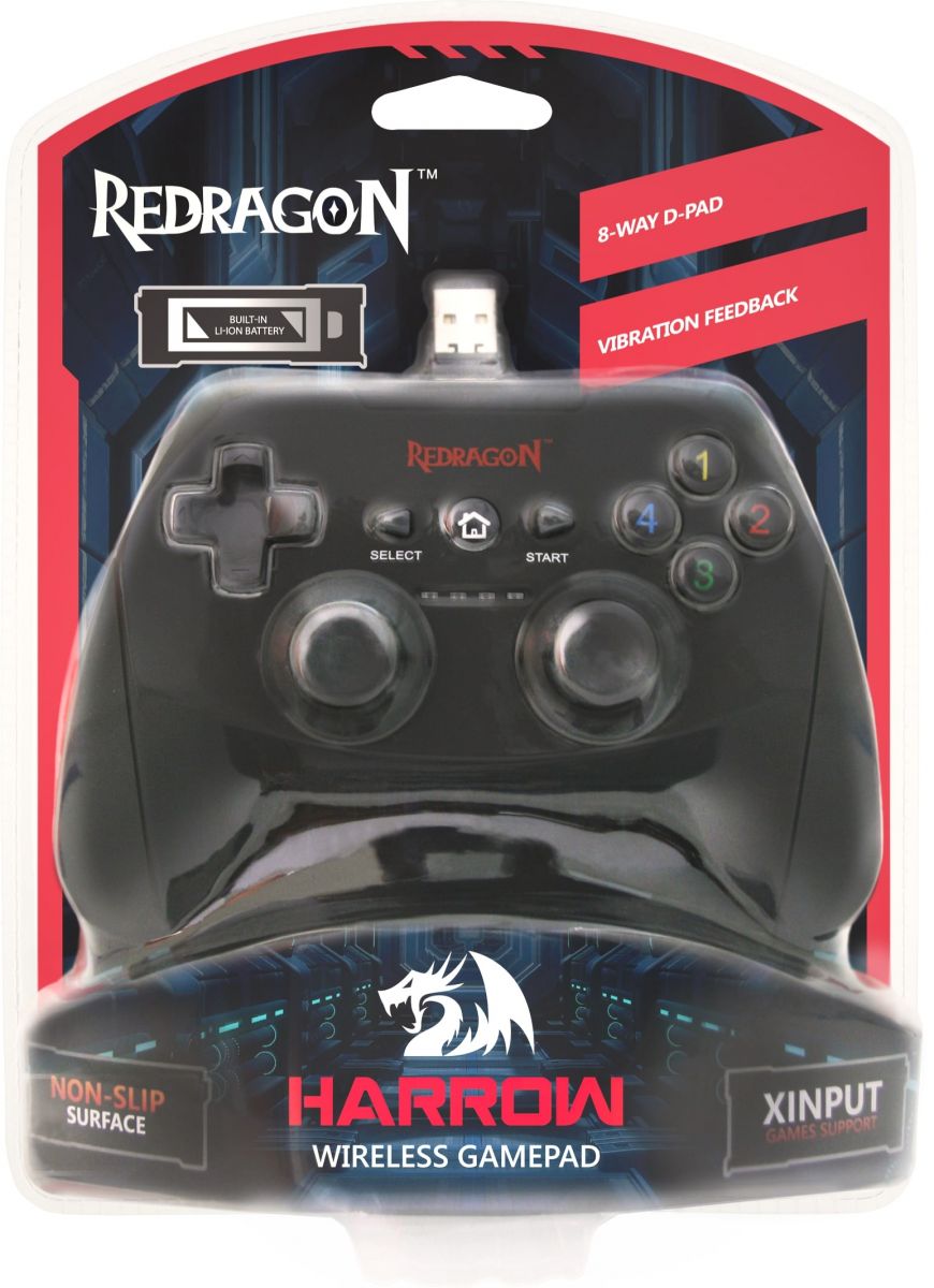 64230 беспроводной геймпад harrow usb xinput-ps3, радио, li-ion Redragon Santreyd  - Вид №2