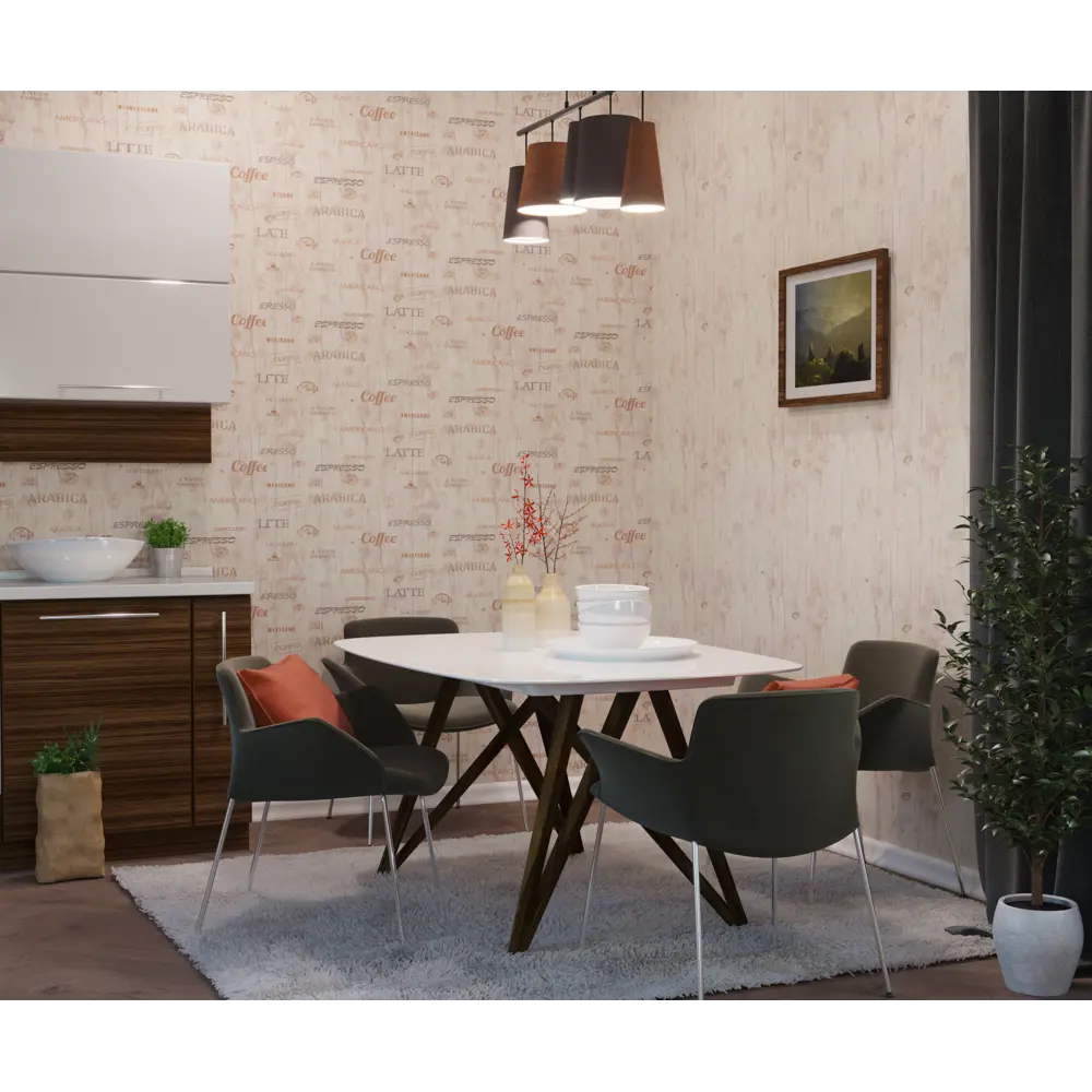 Обои виниловые Home Color Сoffee бежевые 0.53 м HC11008-15 STLM-2180496 - Вид №3