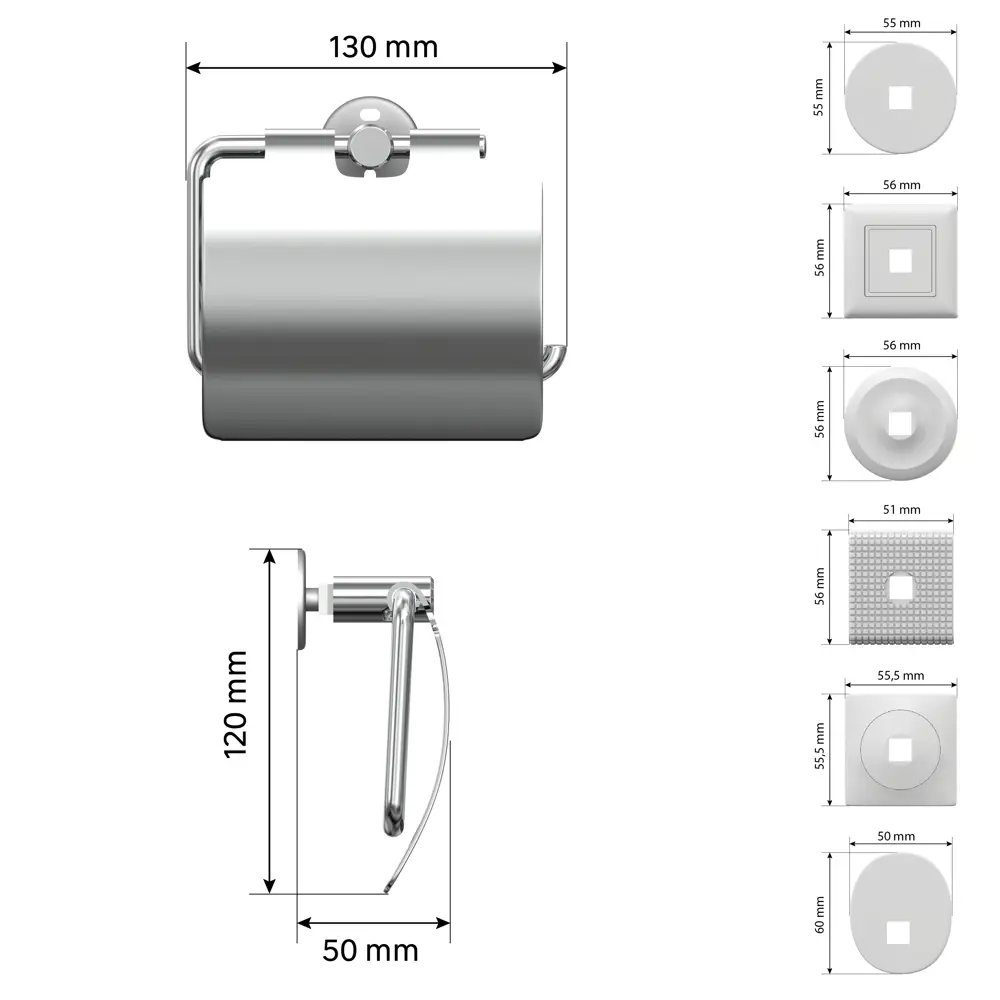 Держатель туалетной бумаги с крышкой Lemer You-Design металл цвет хром STLM-2026499 - Вид №4