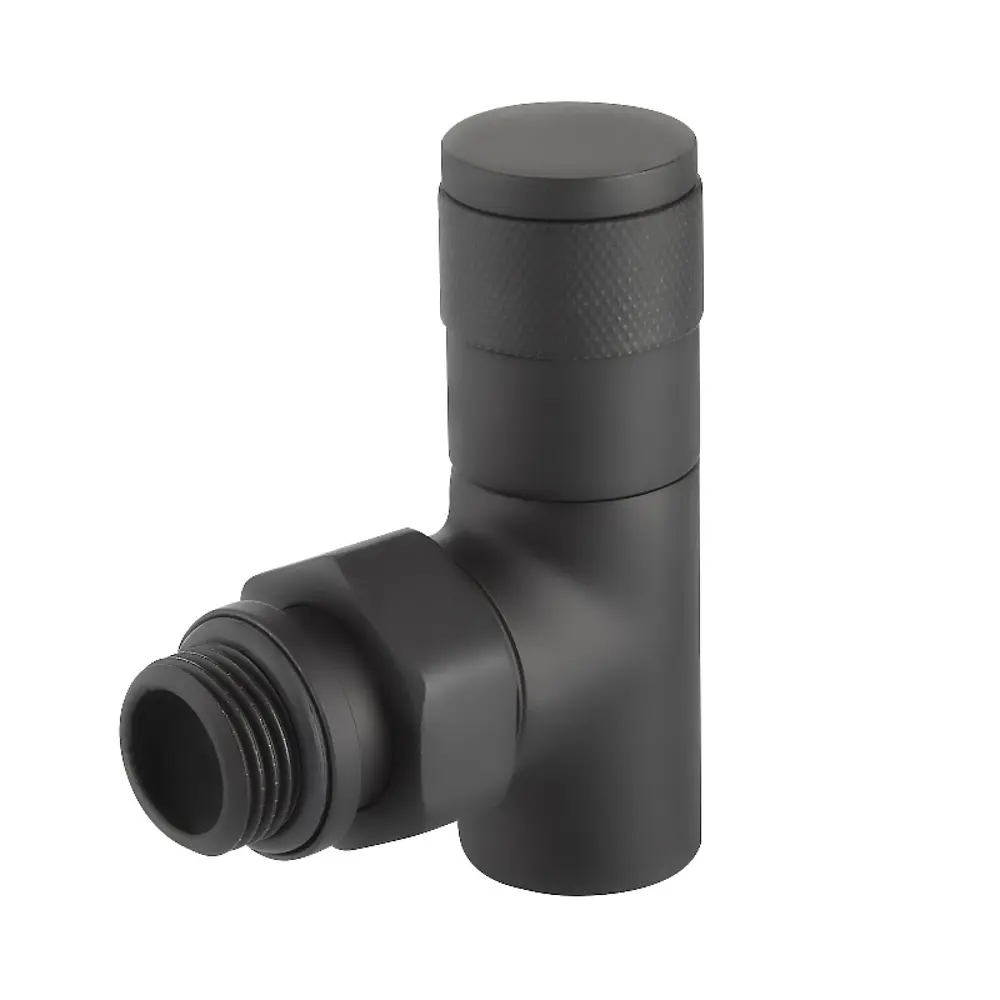 Набор вентилей для радиатора Royal Thermo Piano 1/2" угловой цвет черный STLM-2056358 - Вид №1