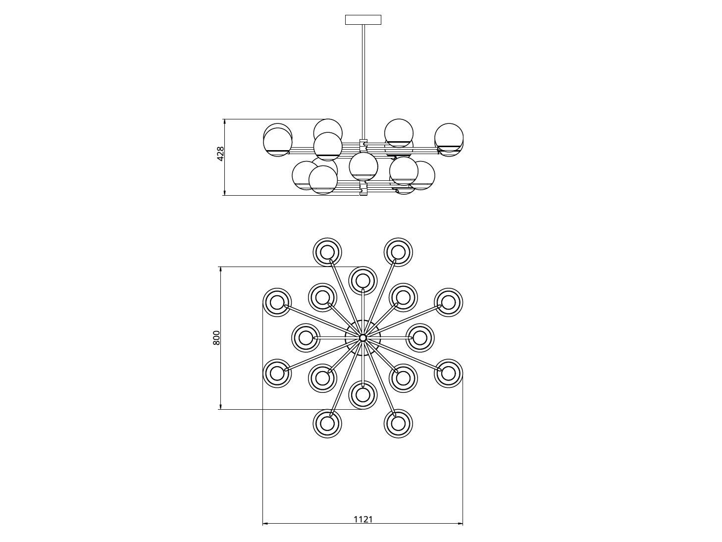 Светодиодный потолочный светильник ручной работы Cameron Design House Мяч и обруч ARCH-00041990 - Вид №22