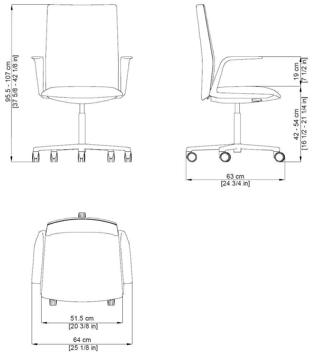 Офисное кресло с 5 спицами Arper Kinesit ARCH-00150342 - Вид №13