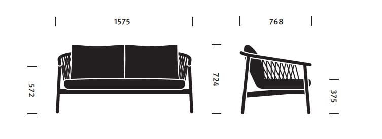 2-местный деревянный и тканевый диван Herman Miller Crosshatch ARCH-00119966 - Вид №8