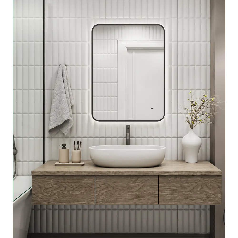 Зеркало в ванную комнату Luster 60x80 см с подсветкой CONTINENT Зеркало с LED-подсветкой STLM-2003794