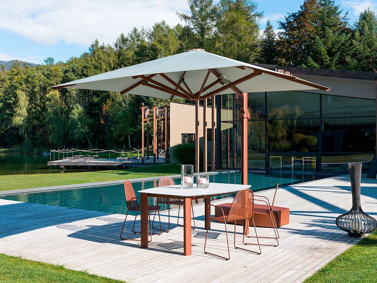 Алюминиевый бочонок и садовый стол HPL Crema Outdoor Arborea ARCH-00048837