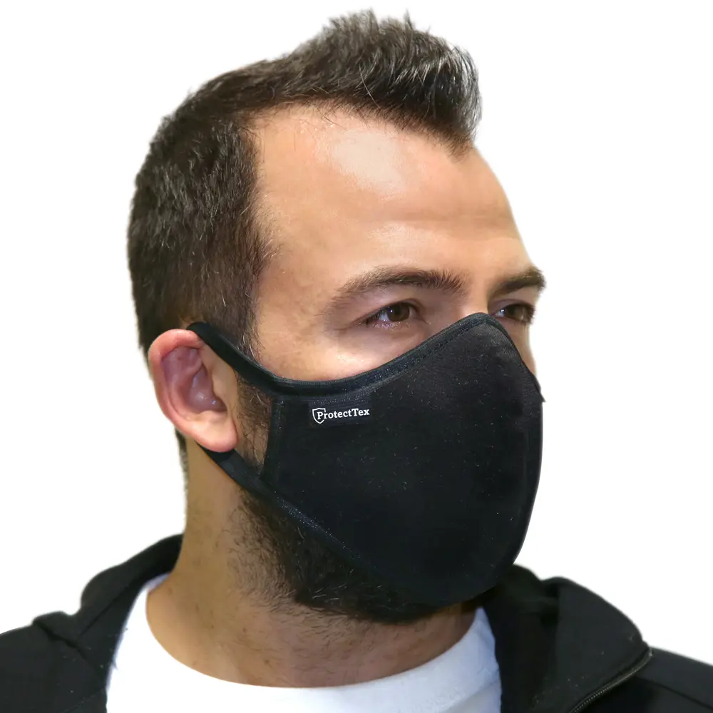 Маска для лица гигиеническая многоразовая ProtectTex, 190x140x5 мм, хлопок/ПЭ, цвет черный Santreyd STLM-2051461 - Вид №3