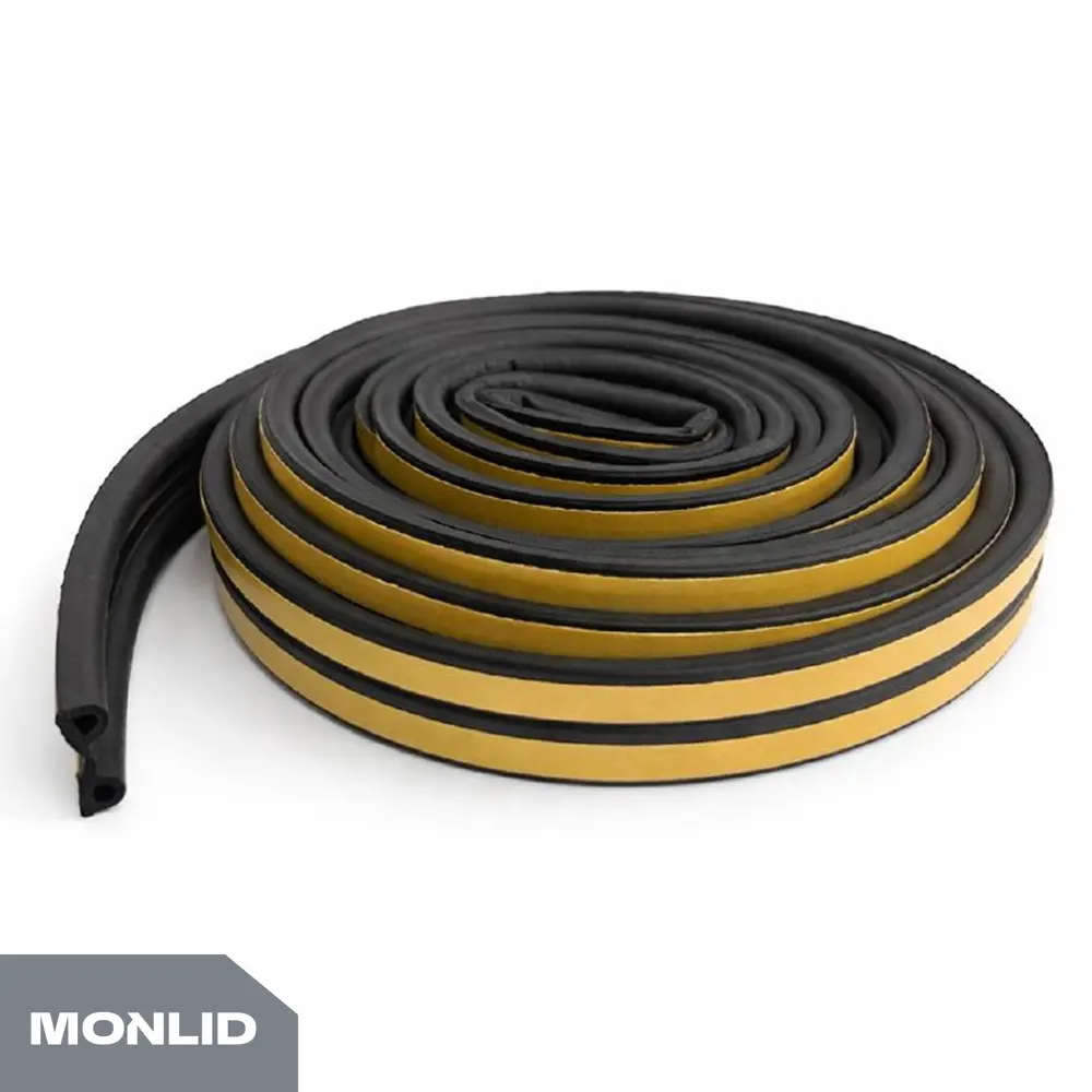 Уплотнитель EPDM для окон и дверей самоклеящийся Monlid P-профиль 6 м цвет черный STLM-2132547 - Вид №4