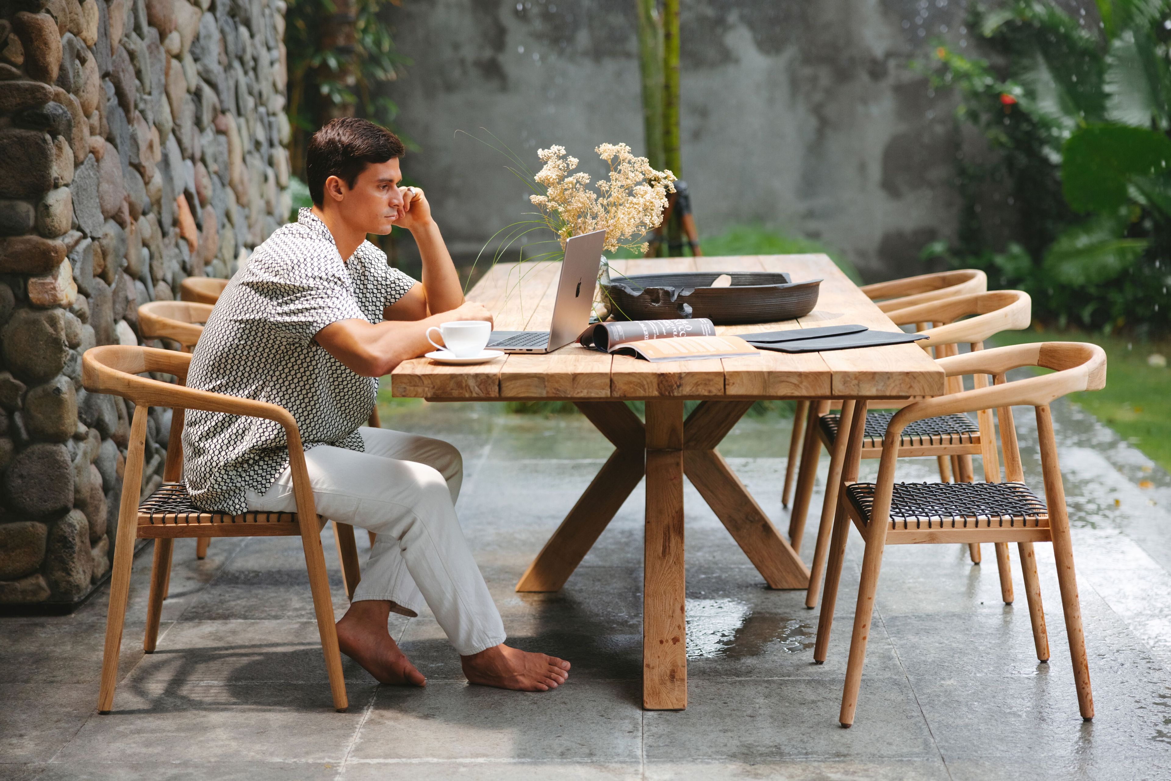 Прямоугольный садовый стол из тикового дерева cbdesign Emely ARCH-00133585 - Вид №5