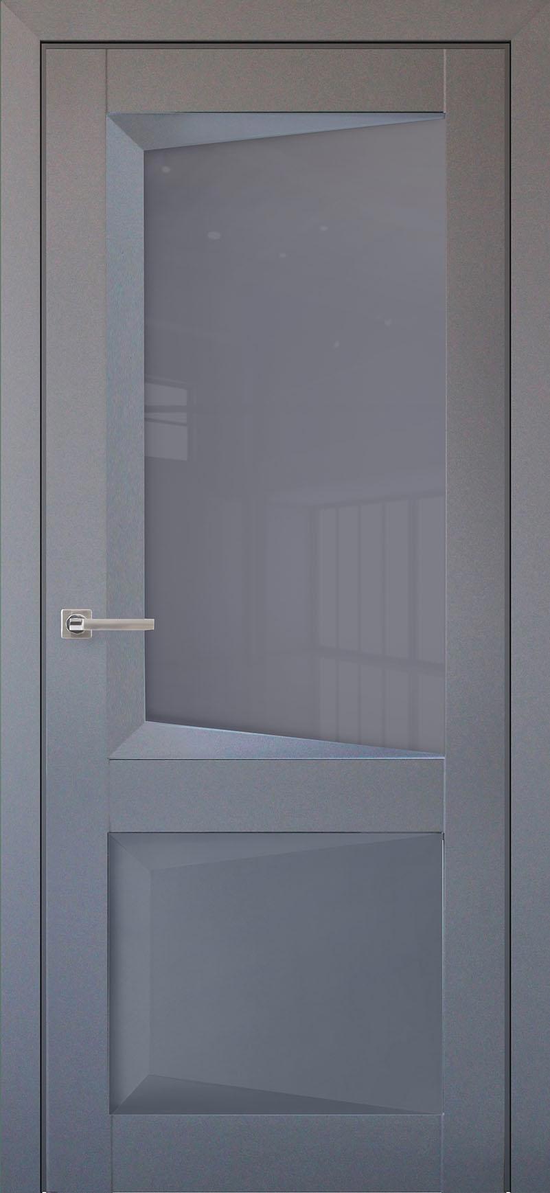 90903214 Межкомнатная дверь Перфекто 108 остеклённая без замка и петель в комплекте 200x80см серый STLM-0420040 UBERTURE