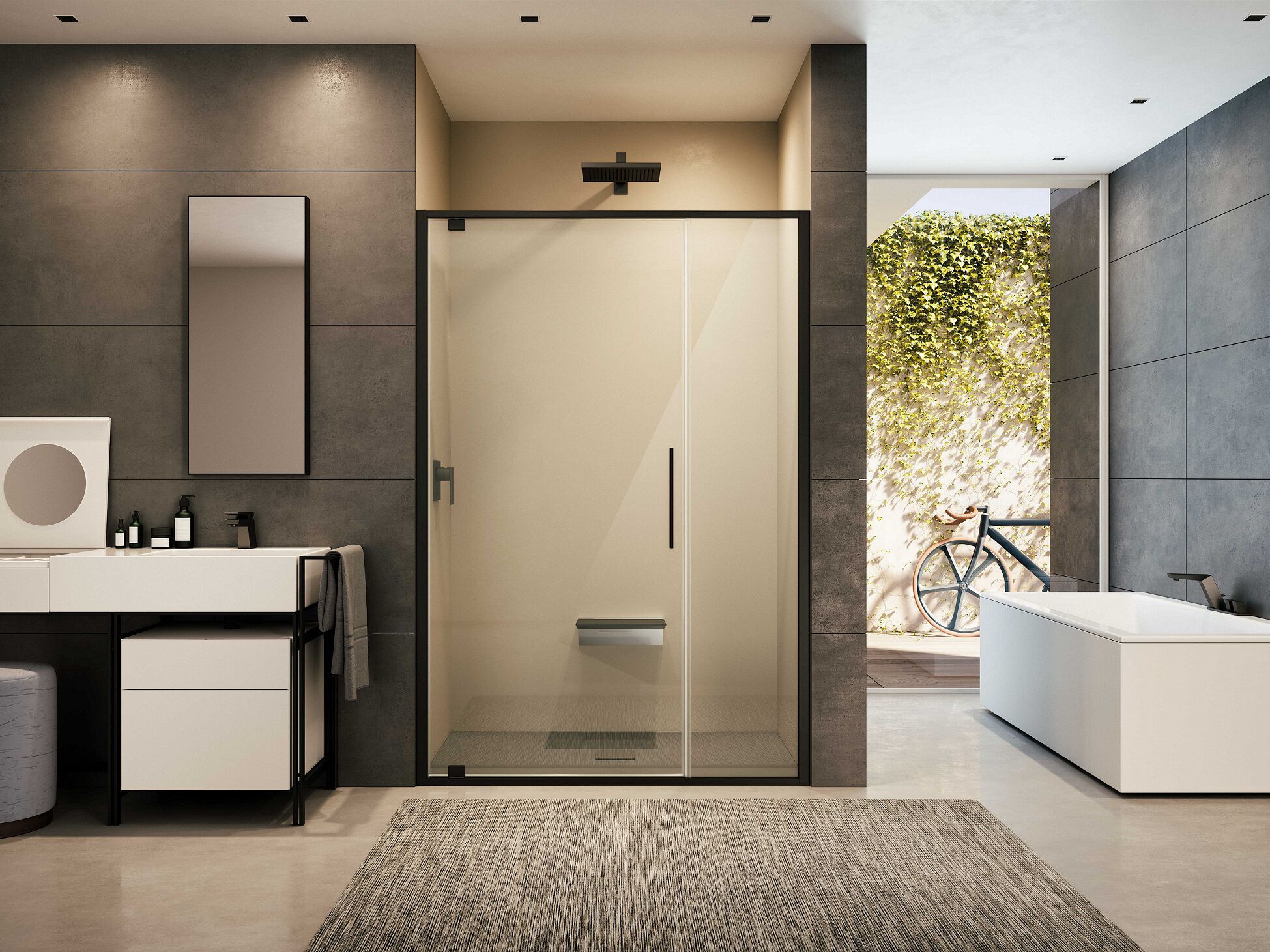 Стеклянная ниша душевая кабина с распашной дверью Provex Industrie Toga ARCH-00121683 - Вид №1