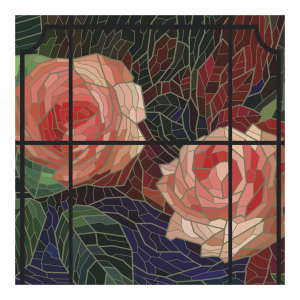 90398157 Пленка самоклеящаяся для стекла "Розы 1/1" 0.7x1.4 м, цвет разноцветный STLM-0214378 HOUSE INTERIO