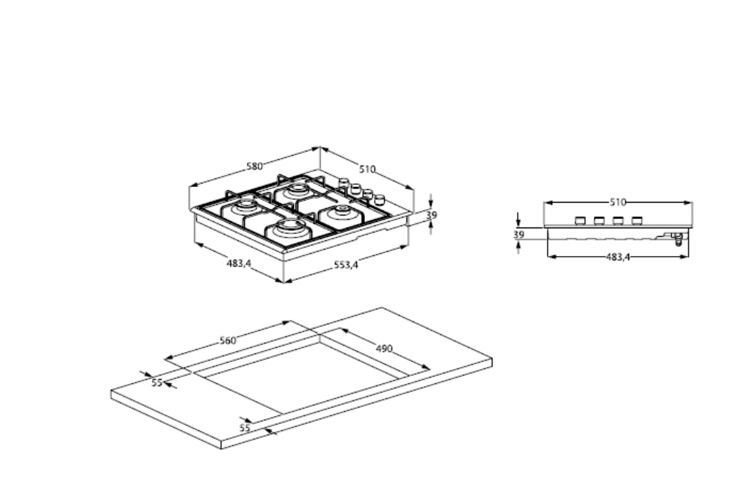 7921475 Газовая варочная поверхность Beko HIZG 64125 CR STDN-0005190 - Вид №6