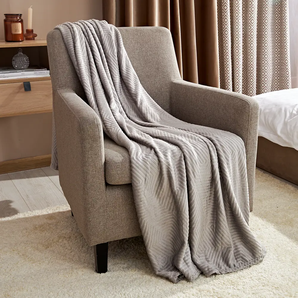 Плед Berta 150x200 см жаккард цвет гранит СТОЛИЦА ТЕКСТИЛЯ STLM-2081635 - Вид №3