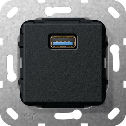 568210 Розетка USB 3.0 A черный матовый Gira System 55