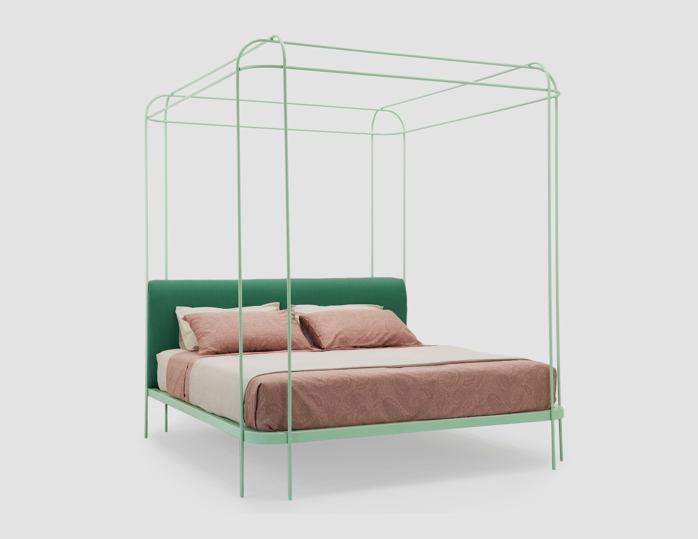 Двуспальная кровать из кованого железа с мягким изголовьем Lispi DEHORS ARCH-00035693 - Вид №6