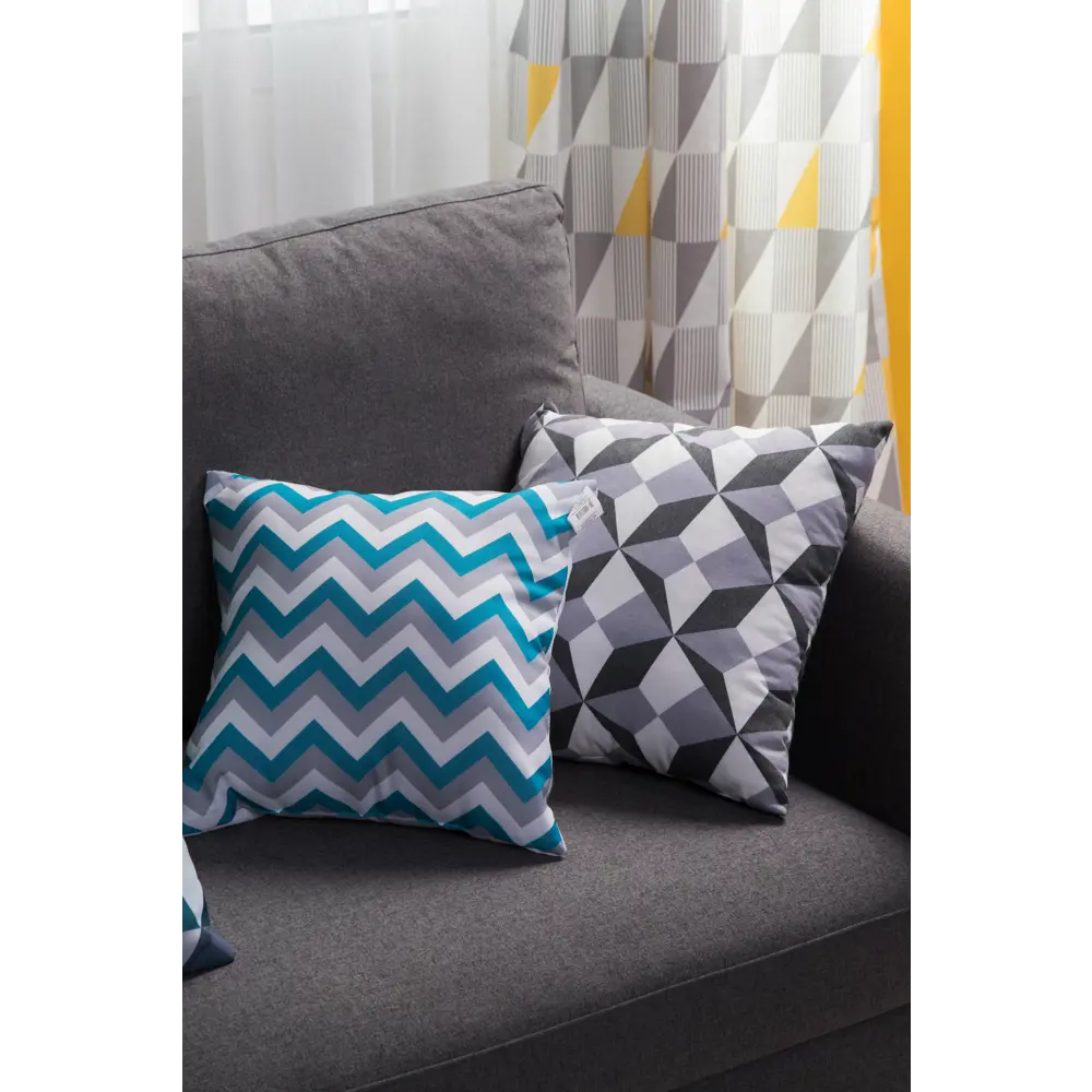 Подушка декоративная «Зиг-заг» 40х40 см цвет бирюзовый SEASONS STLM-2208506 - Вид №4