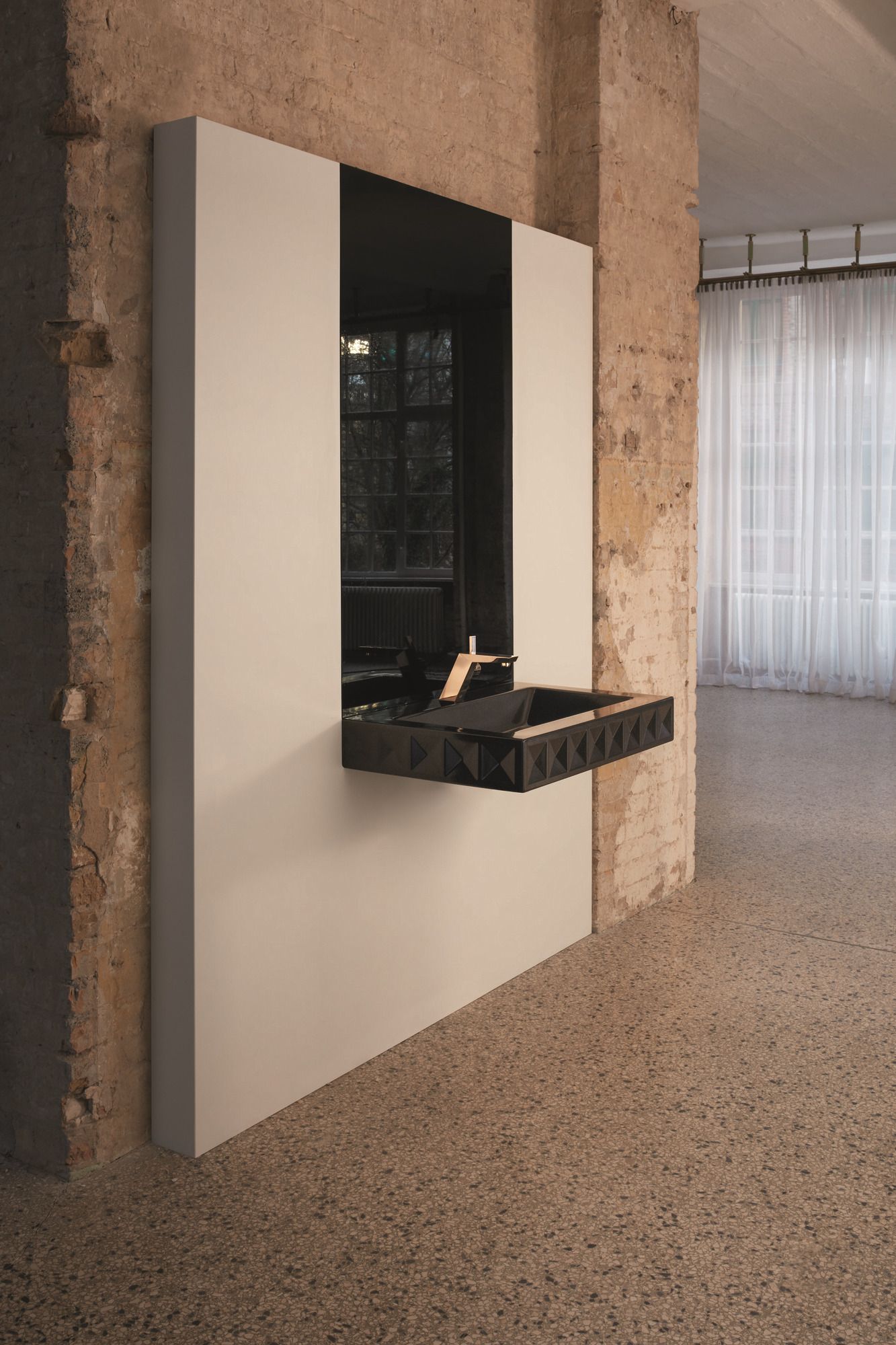 Прямоугольная стальная подвесная раковина Bette BetteLoft Ornament Midnight ARCH-00144816