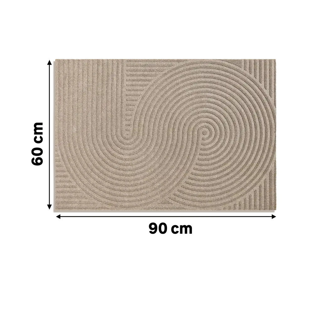 Коврик грязезащитный KREAFORTA Pauline полиэстер 60x90 см цвет коричневый STLM-2031124 - Вид №2