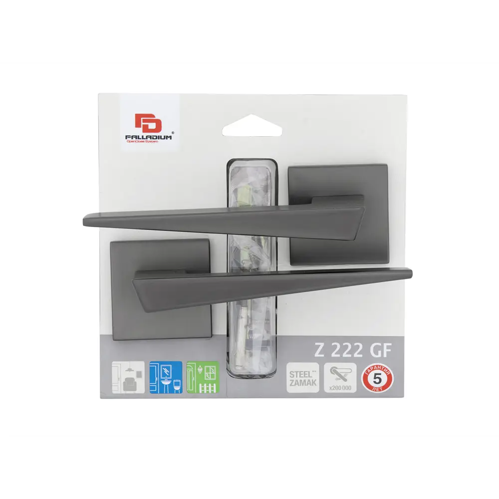 Дверные ручки Palladium Z 222 GF, без запирания, комплект, цвет графит STLM-2146408 - Вид №2