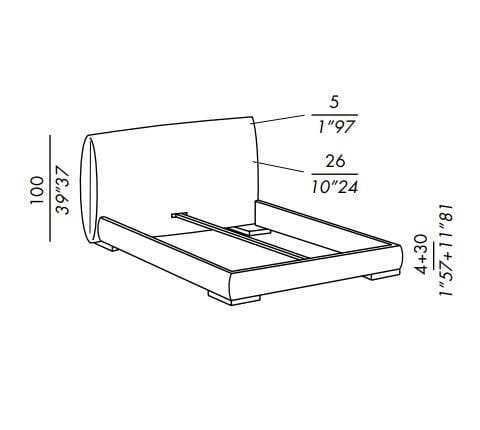 Съемная двуспальная кровать из ткани Meridiani ARCH-00119596 - Вид №4