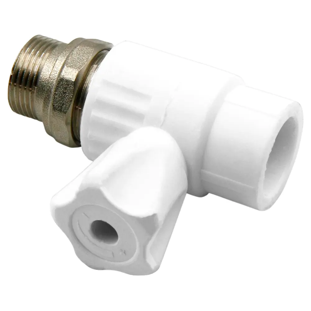 Кран для радиатора прямой Ростерм 3/4"x25 мм полипропилен ручка барашек STLM-2203508 - Вид №3