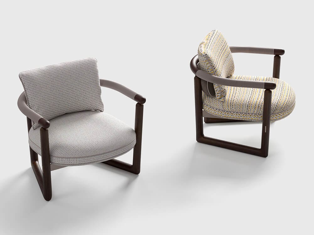 Тканевое кресло с подлокотниками CPRN HOMOOD Shapes 2025 ARCH-00128691 - Вид №1