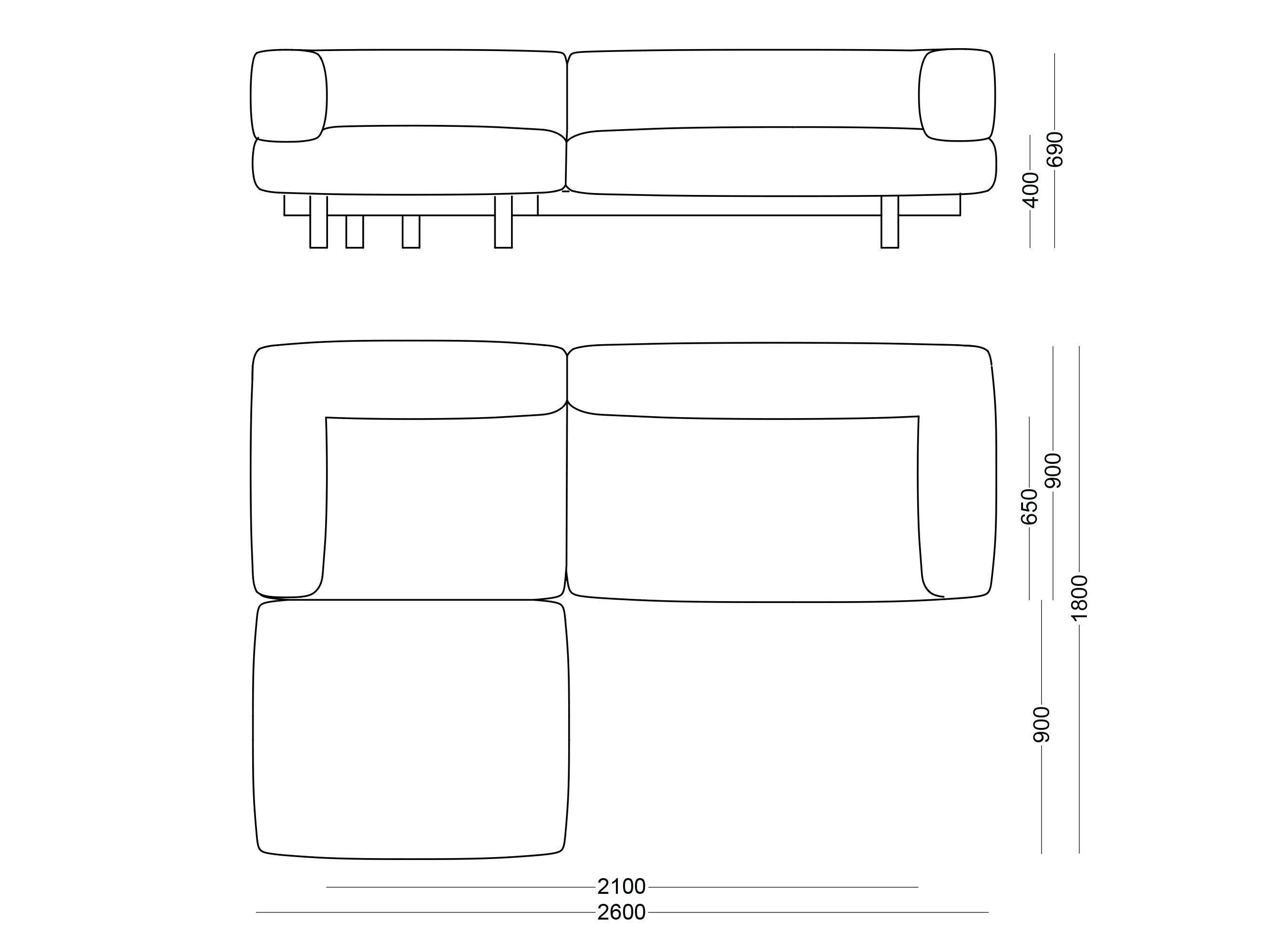 3-местный тканевый диван с полуостровом EMKO Alchemist ARCH-00021151 - Вид №4