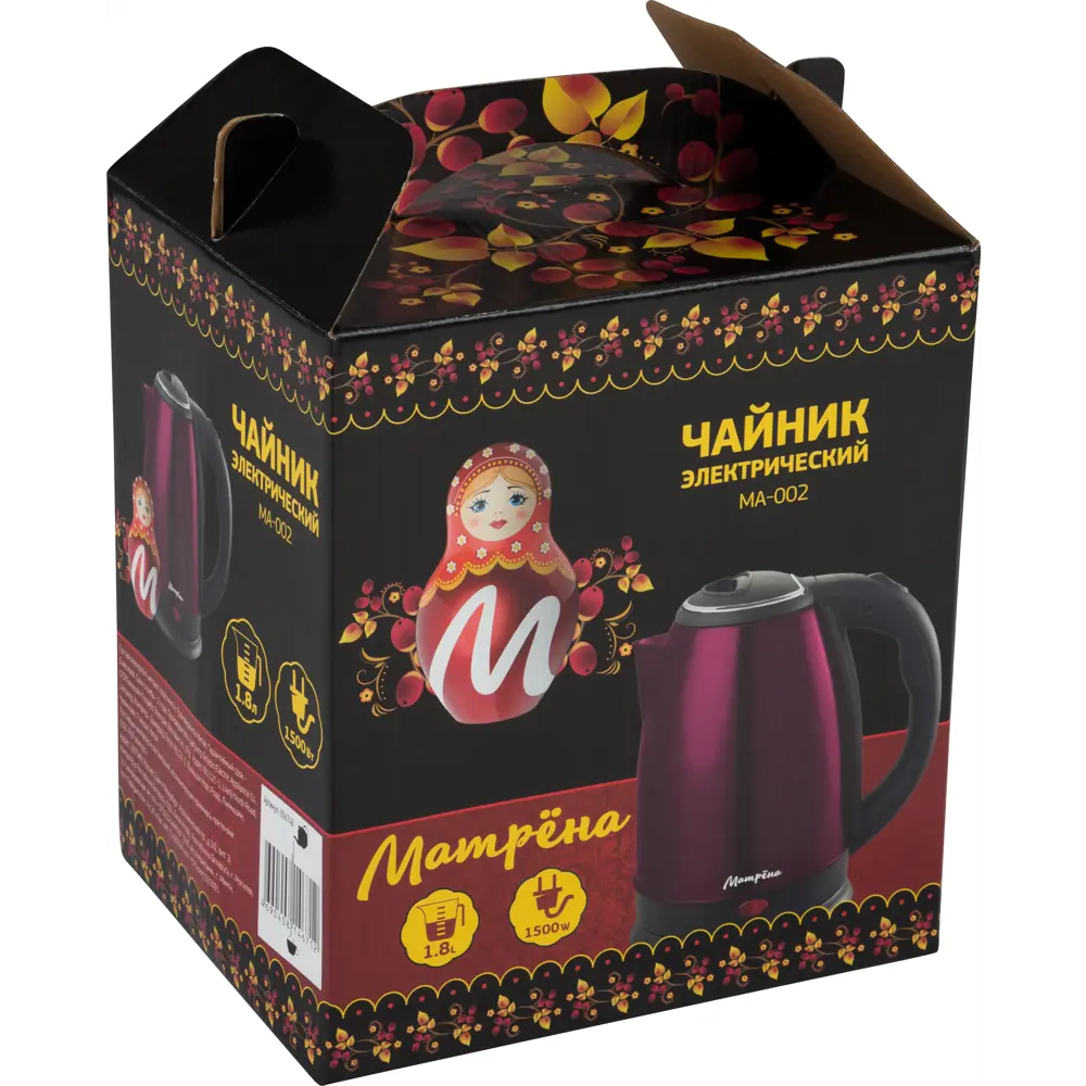 Электрический чайник Матрена MA-002 1.8 л сталь цвет бордовый Santreyd STLM-2038681 - Вид №2