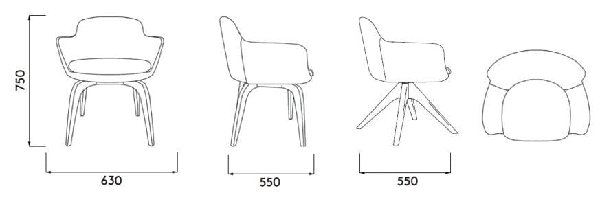Ткань операционный офисный стул с подлокотниками Cider Edition DANAE ARCH-00134946 - Вид №3