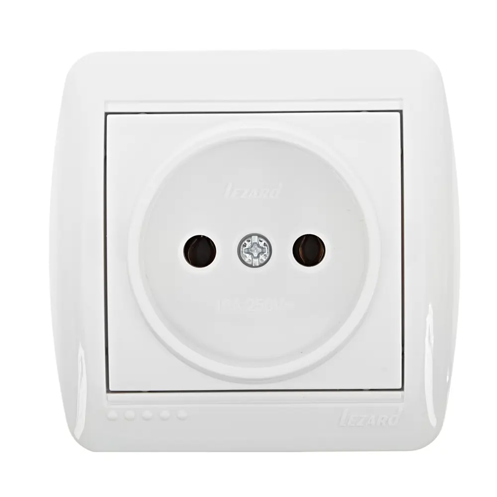 Розетка керамическая Lezard Nata без заземления цвет белый STLM-2207326