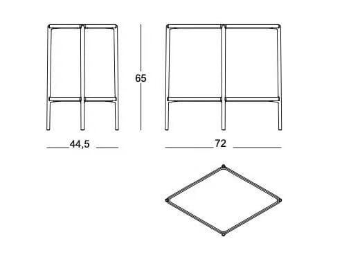 Алюминиевый ромбовидный высокий журнальный столик с жидким покрытием Magis тамбур ARCH-00151984 - Вид №8